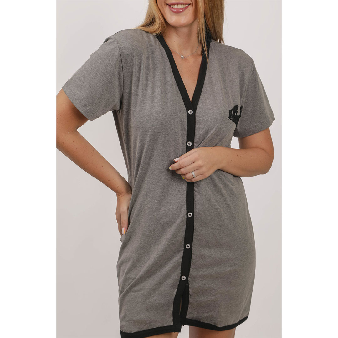 فستان قصير حريمي - رمادي