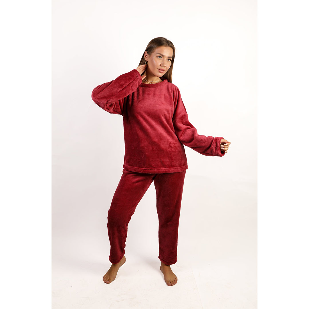 بيجامة شتوي حريمي - أحمر
