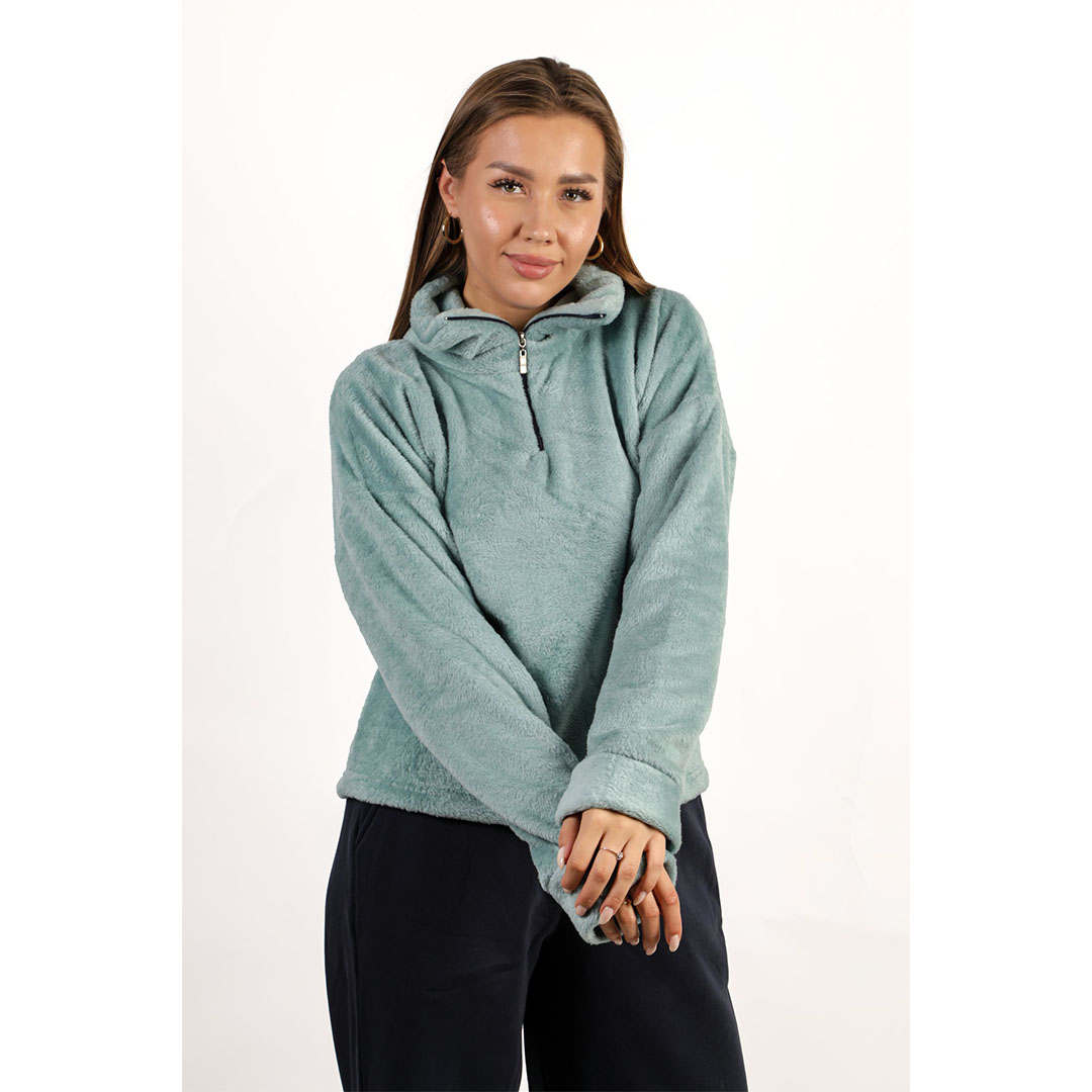 سويت شيرت حريمي فرو - تركواز