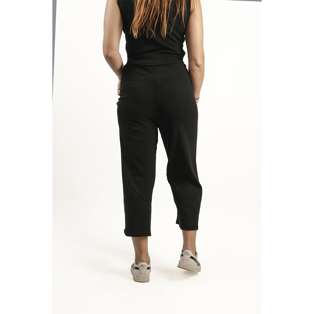 بنطلون برجل واسعة حريمي - أسود