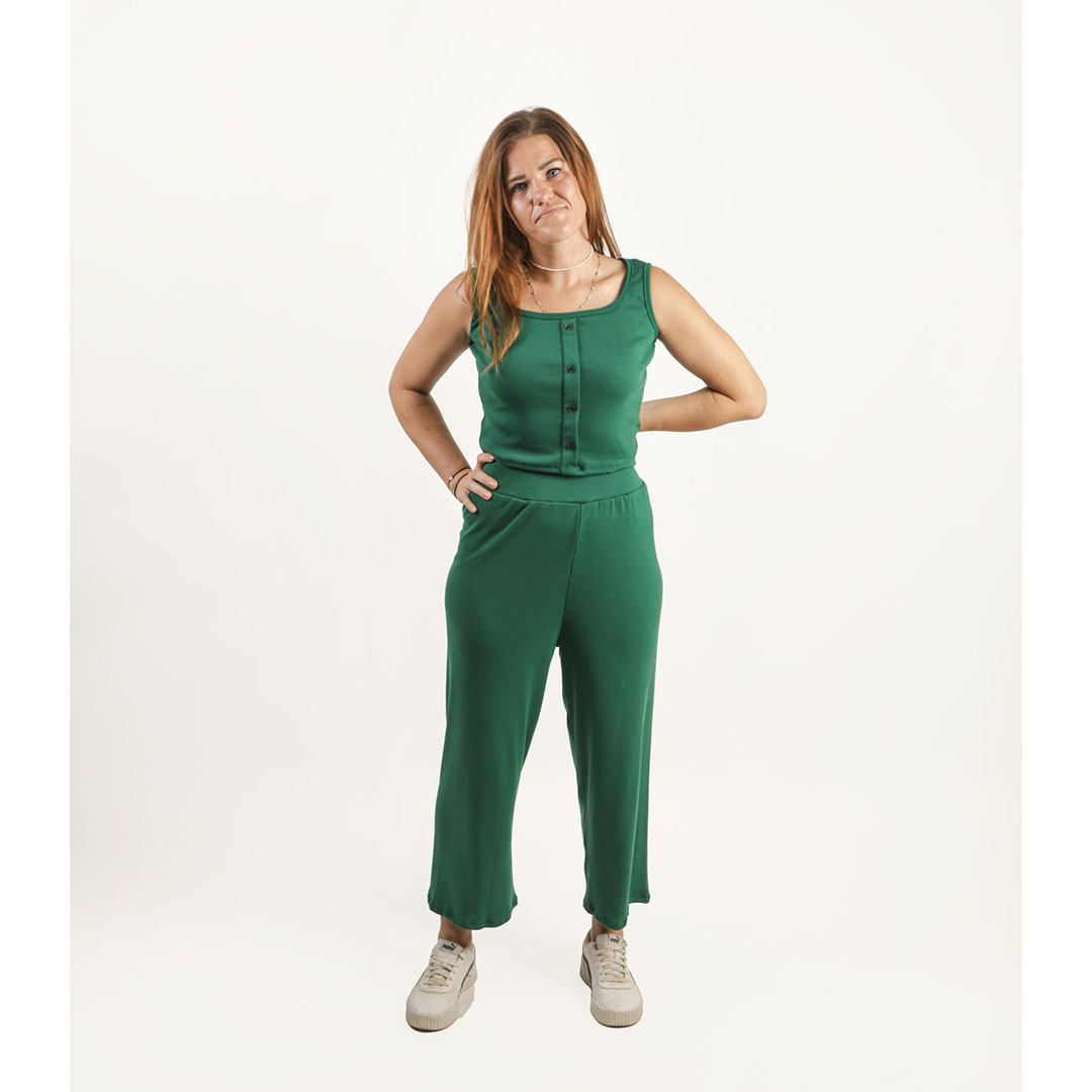 بنطلون برجل واسعة حريمي - أخضر