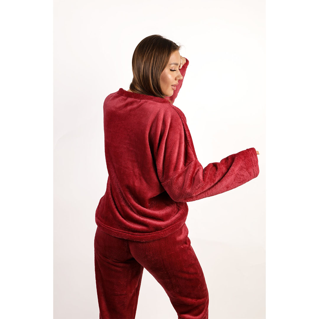 بيجامة شتوي حريمي - أحمر