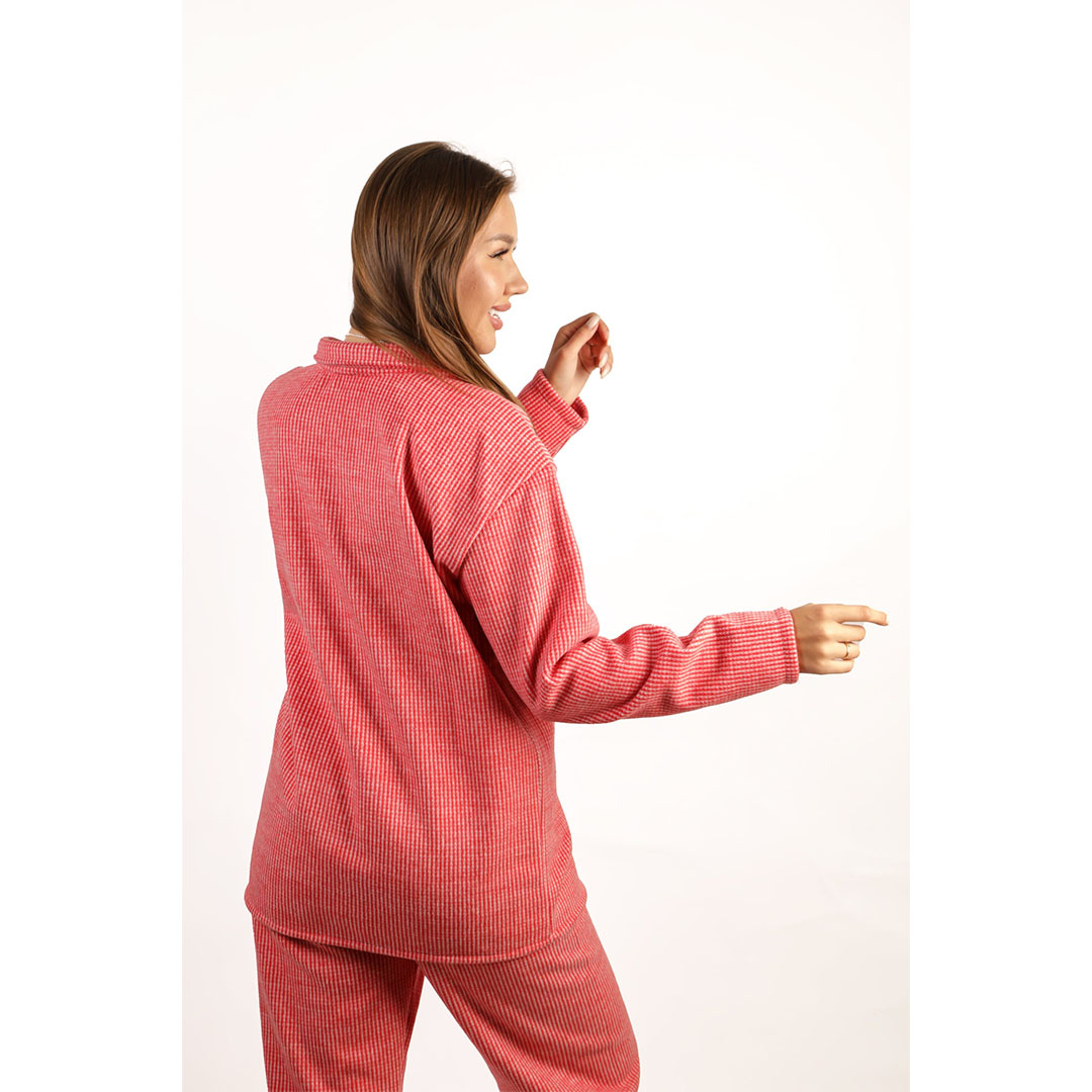 بيجامة بكم طويل حريمي - بينك