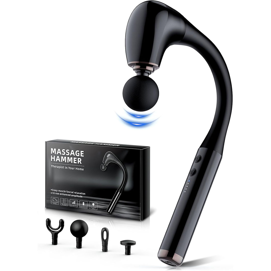 مسدس تدليك بقبضة ممتدة للوصول إلى مناطق الجسم بسهولة