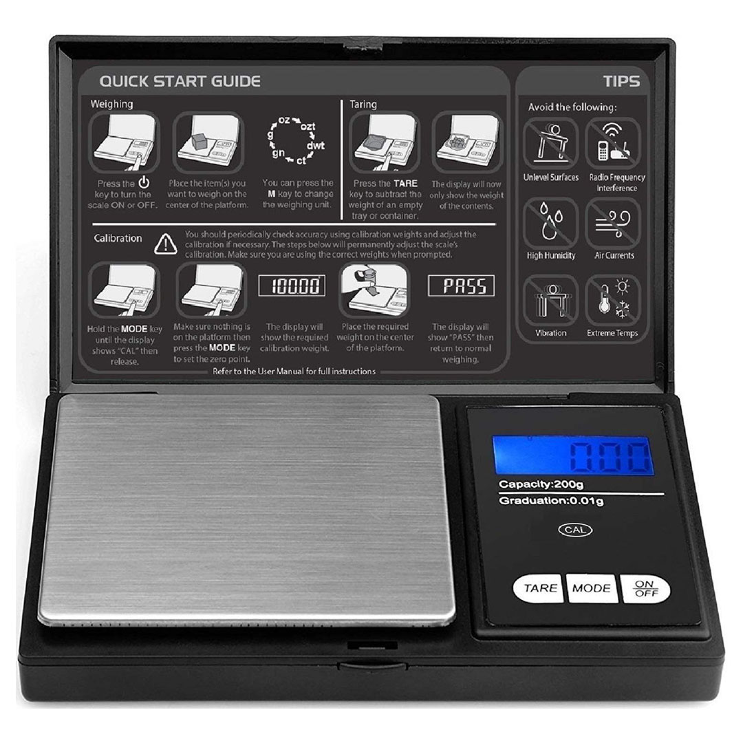 ميزان جرامات نوت بوك رقمي احترافي - أسود