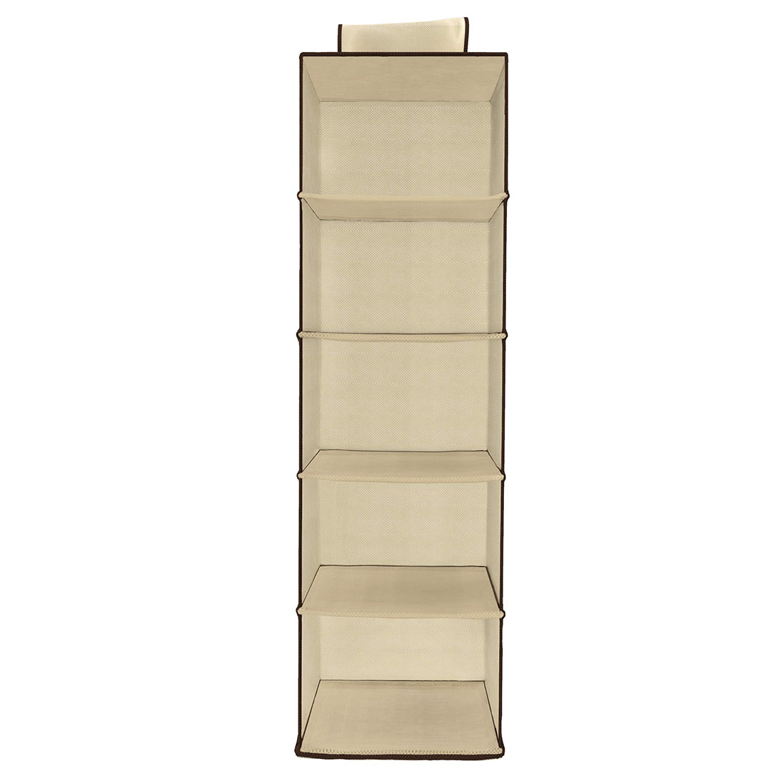 منظم خزانة ملابس - 5 ارفف - بيج