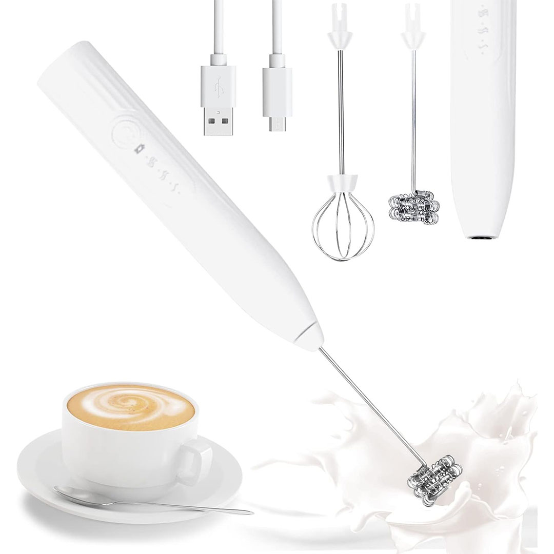 مضرب عمل رغوة الكابتشينو - أبيض