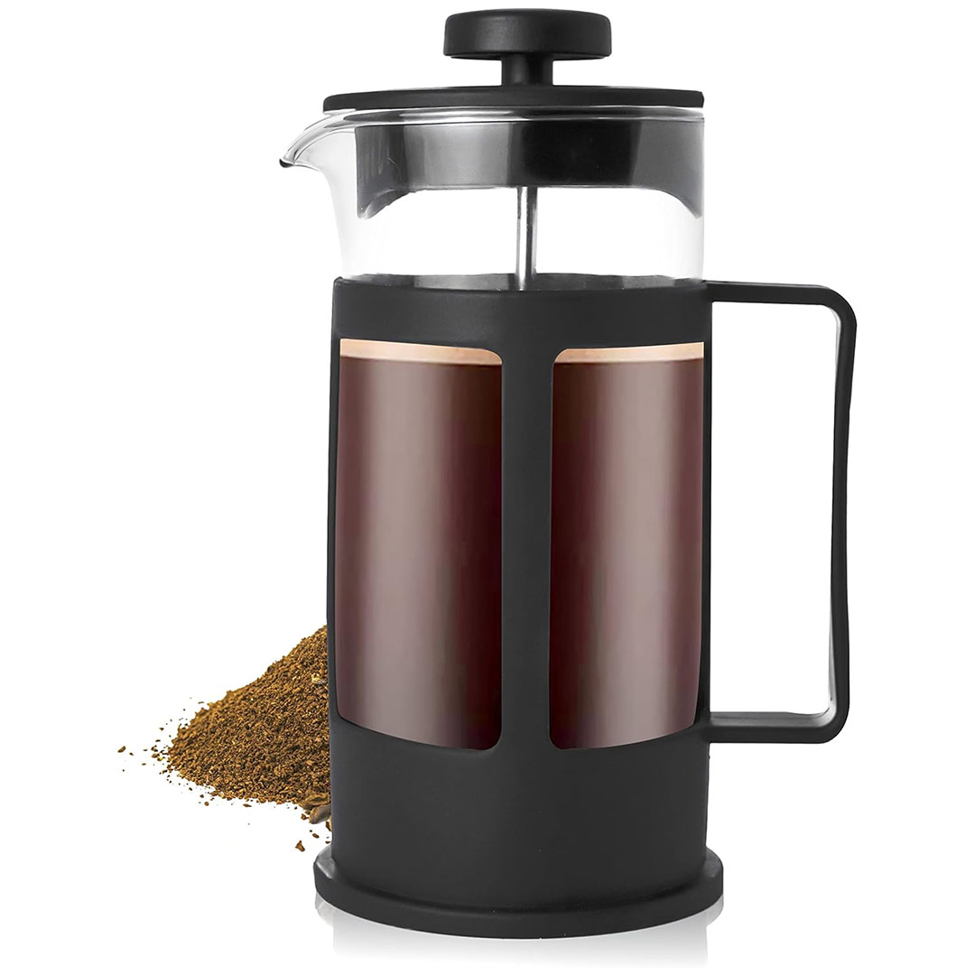 ماكينة تحضير القهوة الإسبرسو يدويا - 300 مللي - أسود