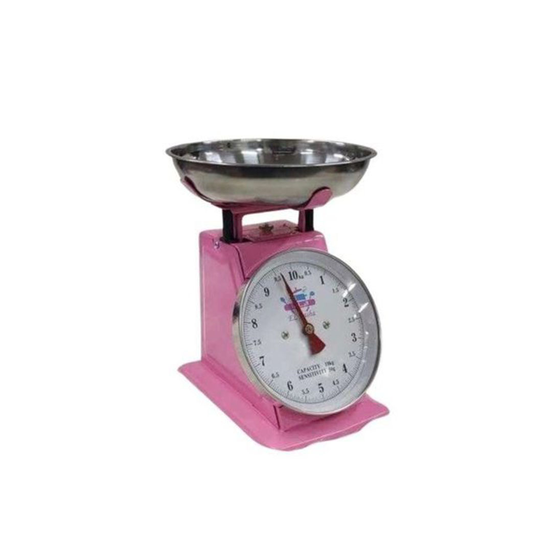 ميزان مطبخ مع وعاء ستانلس ستيل 10 كجم - وردي