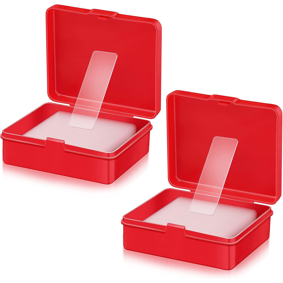 شريط لاصق مزدوج الجوانب مع صندوق تخزين - 120 قطعة - شفاف