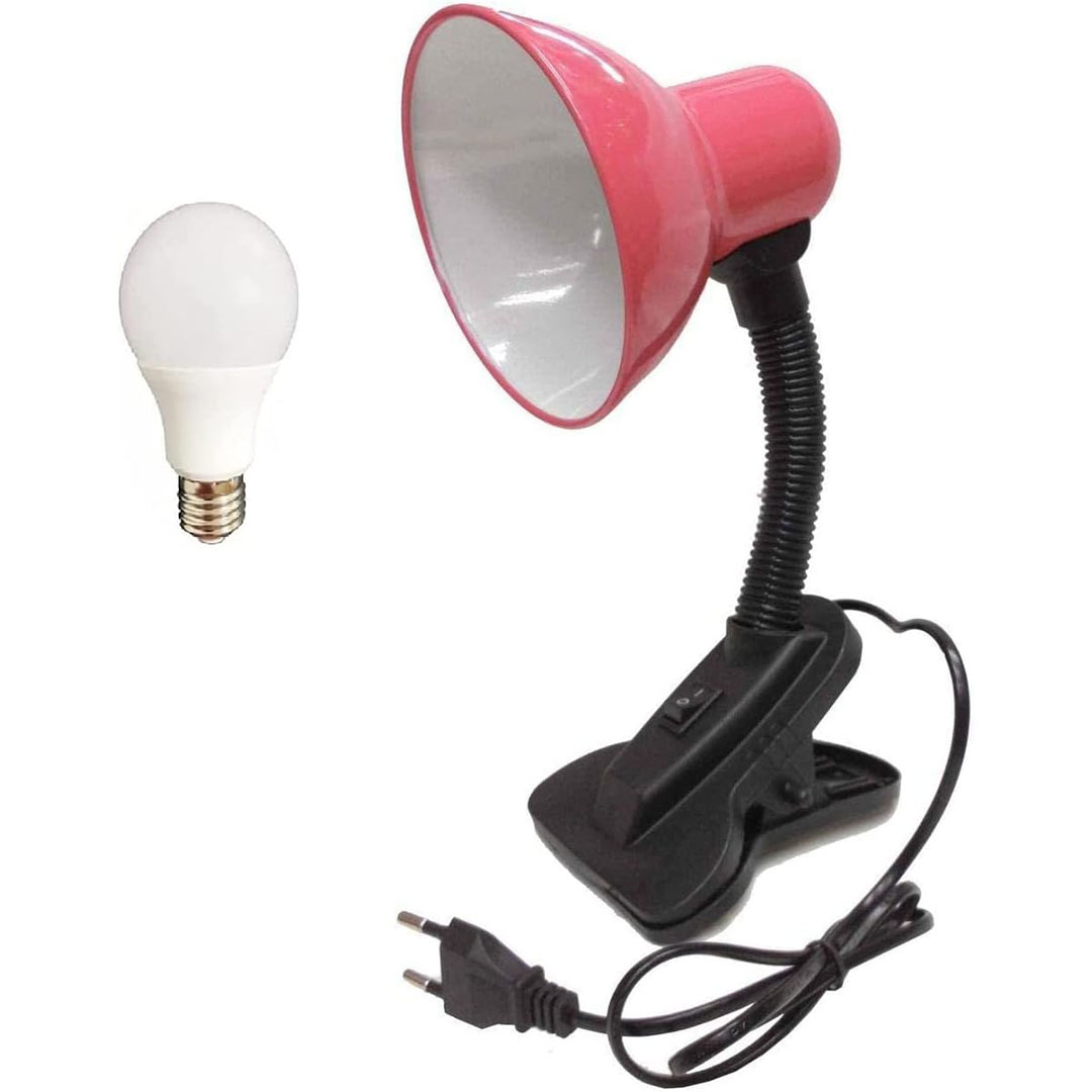 أباجورة مشبك سهل التثبيت بالمكتب - بينك