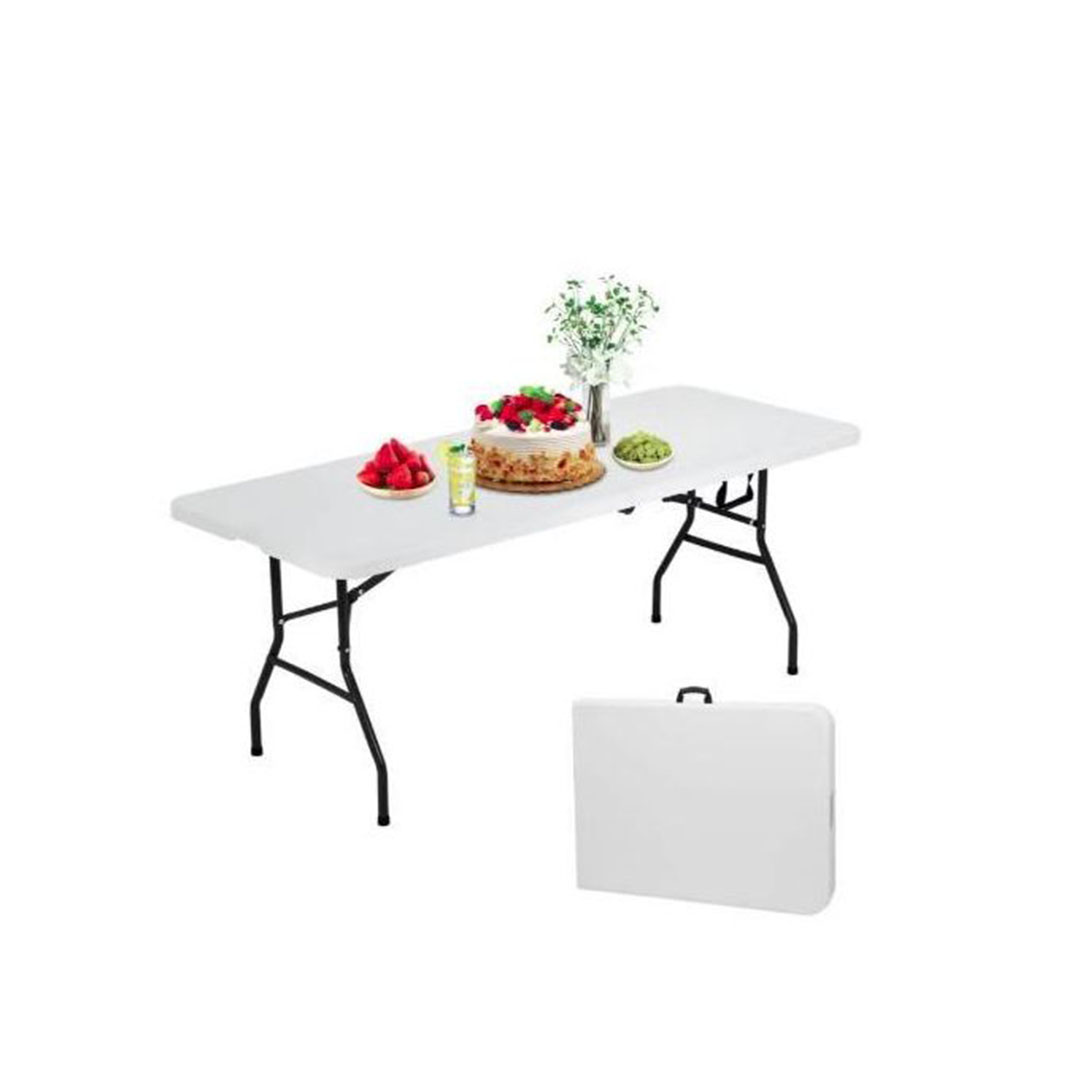 ترابيزة قابلة للطي بشكل شنطة - 180 سم - أبيض