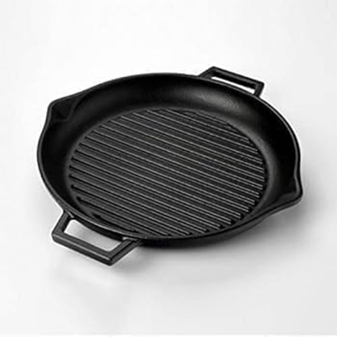 طاسة جريل زهر 2 يد 25 سم - أسود