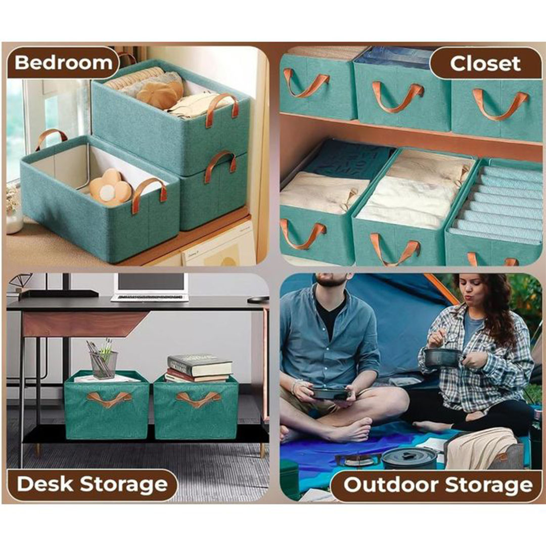 مجموعة صناديق تخزين قابلة للطي - 3 قطع