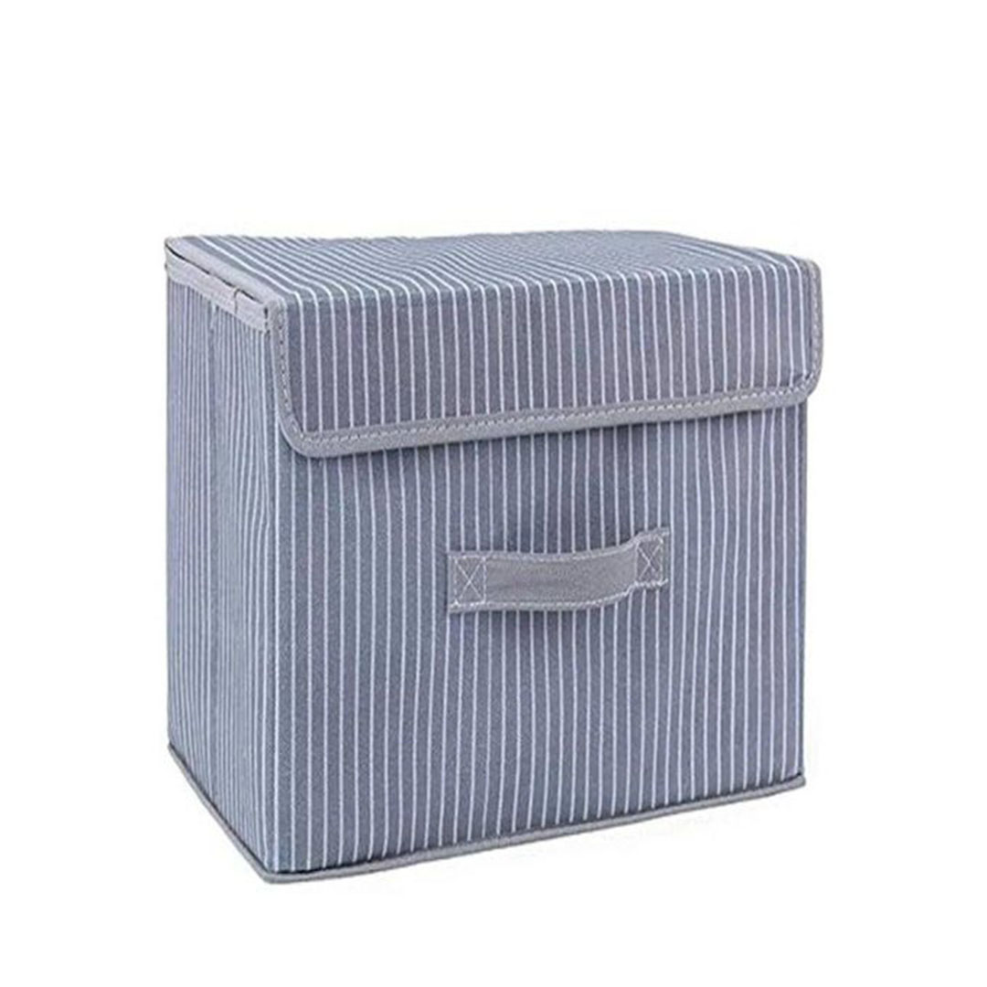 صندوق تخزين لتنظيم الملابس والمفروشات قابل للطي - 45*25*20 سم - رمادى*ابيض