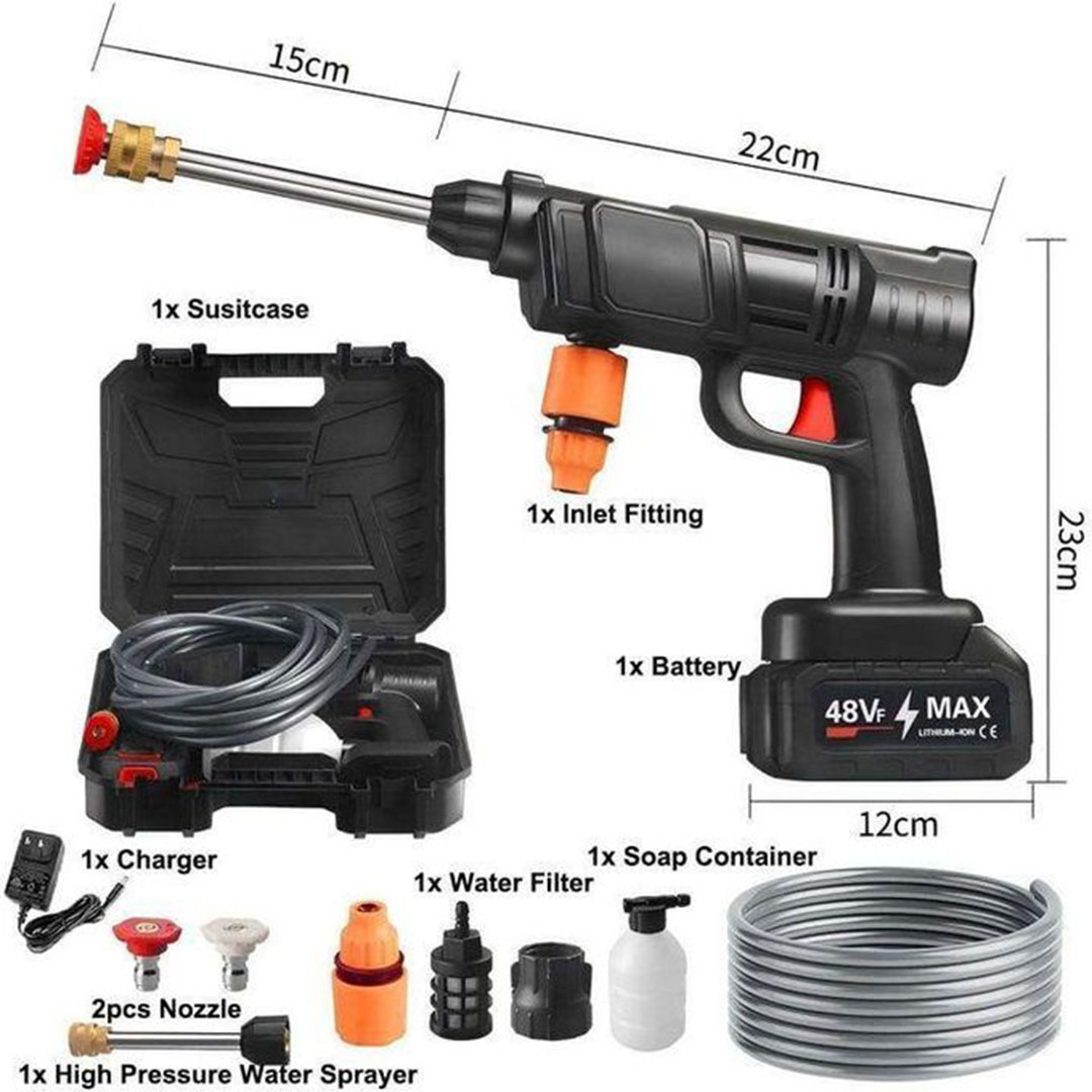 مسدس ماء عالي الضغط لاسلكي 48 فولت