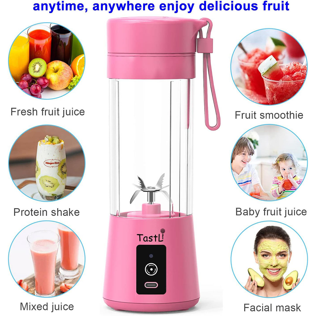 خلاط محمول صغير للخضراوات والعصائر USB - بينك