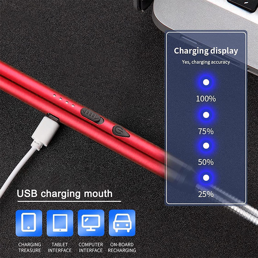 ولاعة بلازما بدون لهب - أحمر