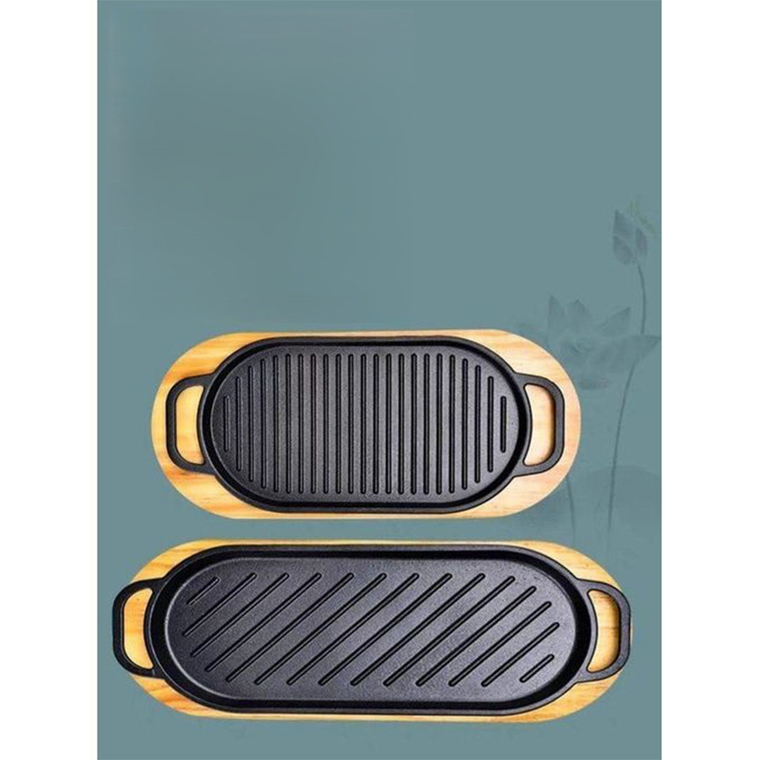 شواية بقاعدة خشبية بمقابض - 30×15