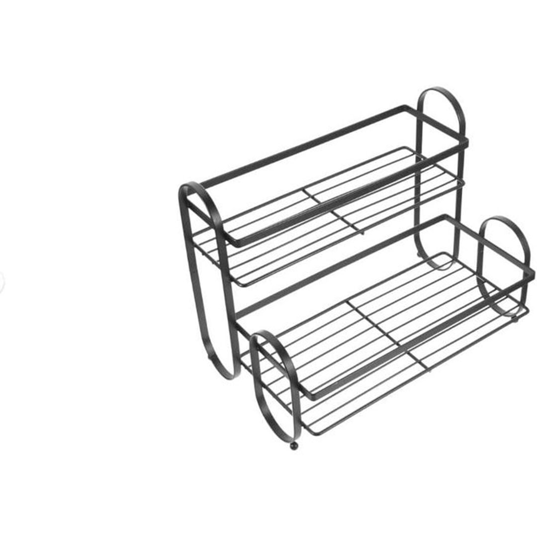 رف منظم توابل دورين معدن - أسود