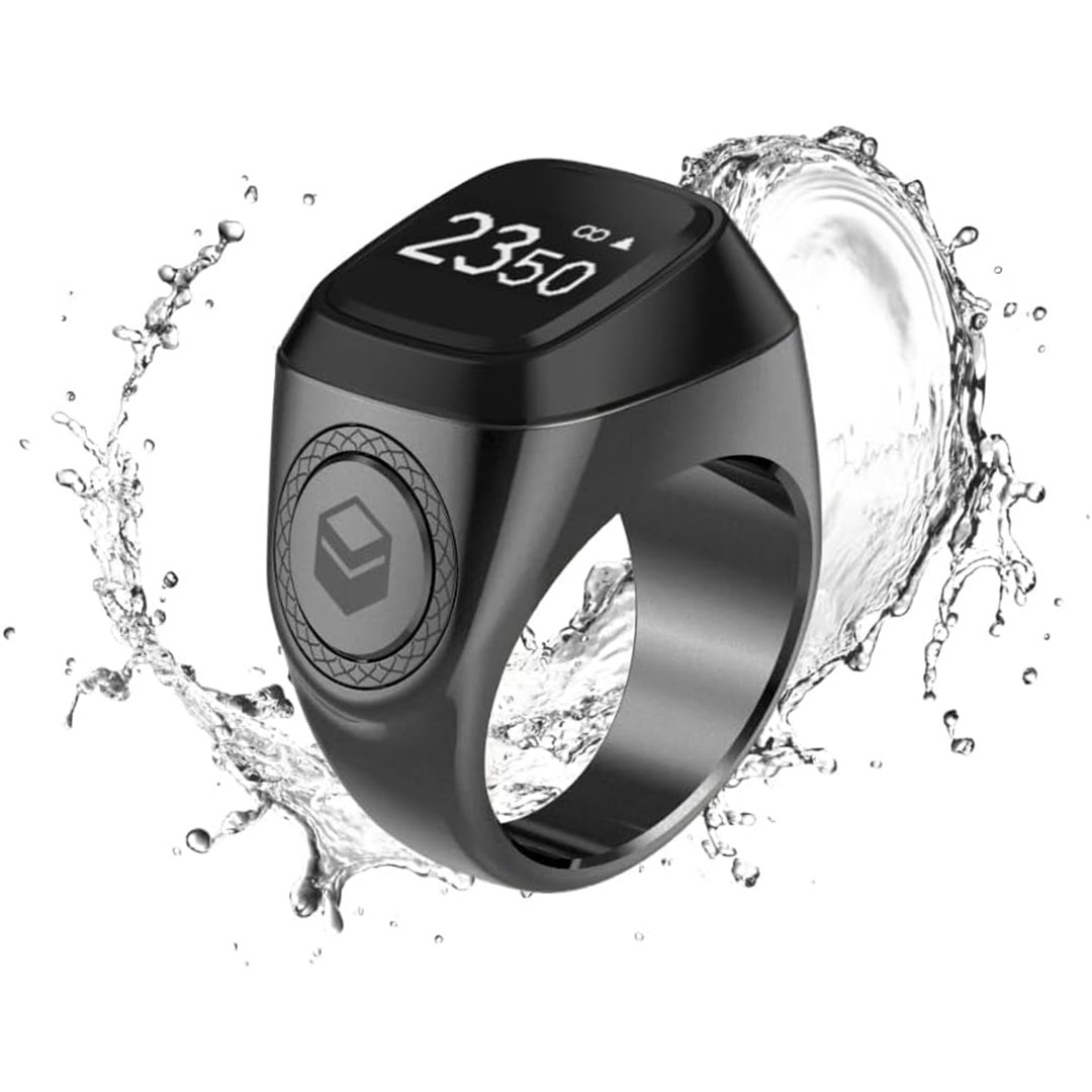 خاتم التسبيح الذكي - 22 مللي - أسود