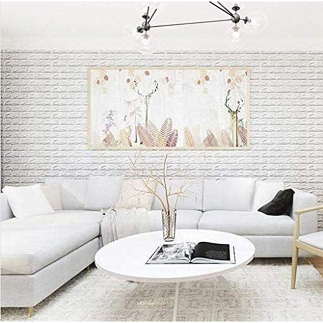 ملصق ثلاثي الابعاد للحائط - أبيض