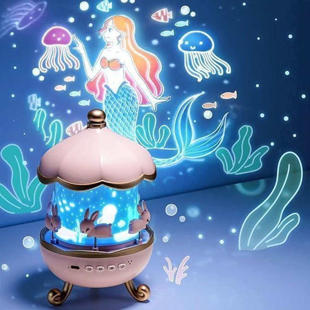 مصباح ليد بشكل أرنب مع موسيقى وإضاءة دافئة