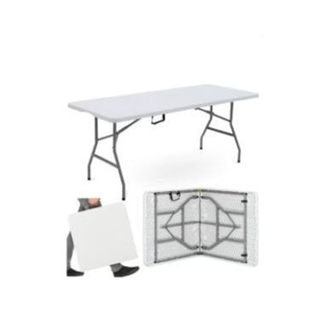 ترابيزة قابلة للطي بشكل شنطة - 180 سم - أبيض