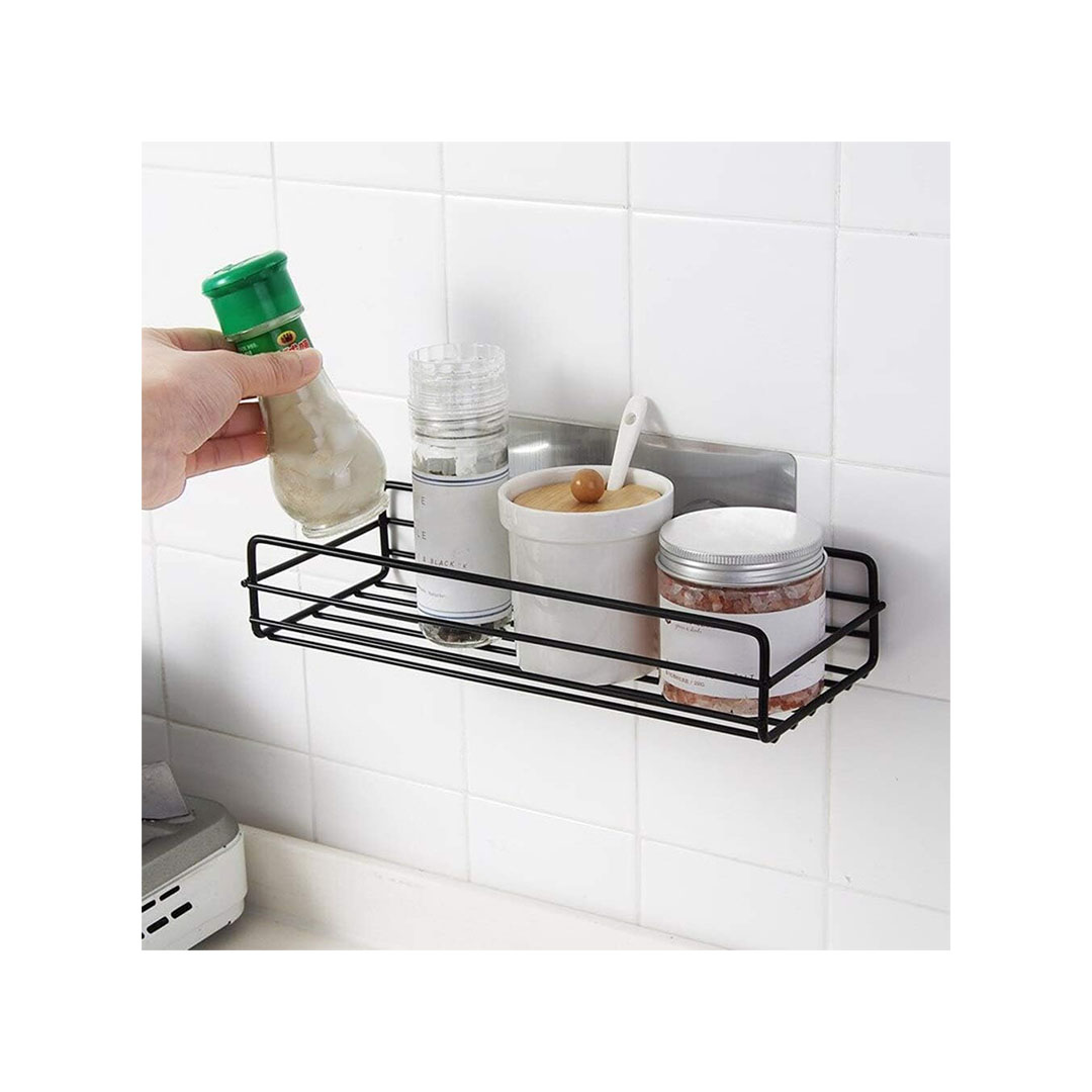 رف معدني لحائط المطبخ - أسود