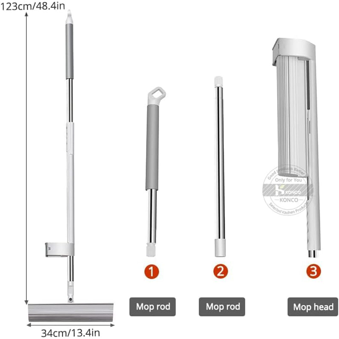 ممسحة تنظيف الارضيات - 180 درجة - رمادي