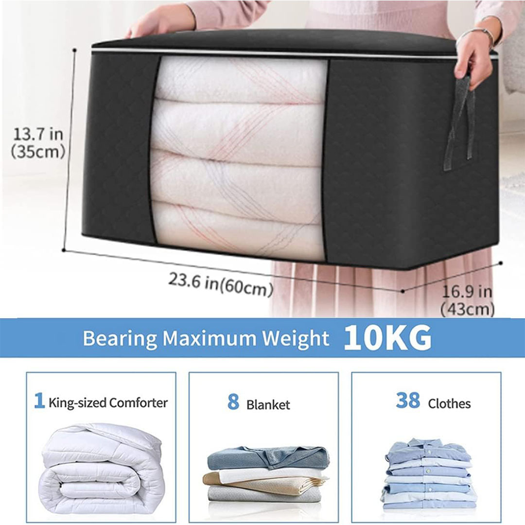 حقائب تخزين كبيرة - 3 حقائب - أسود