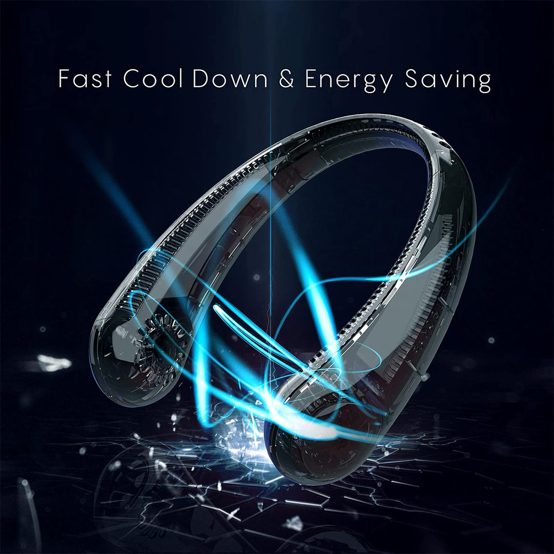 مروحة رقبة شخصية محمولة USB - أسود