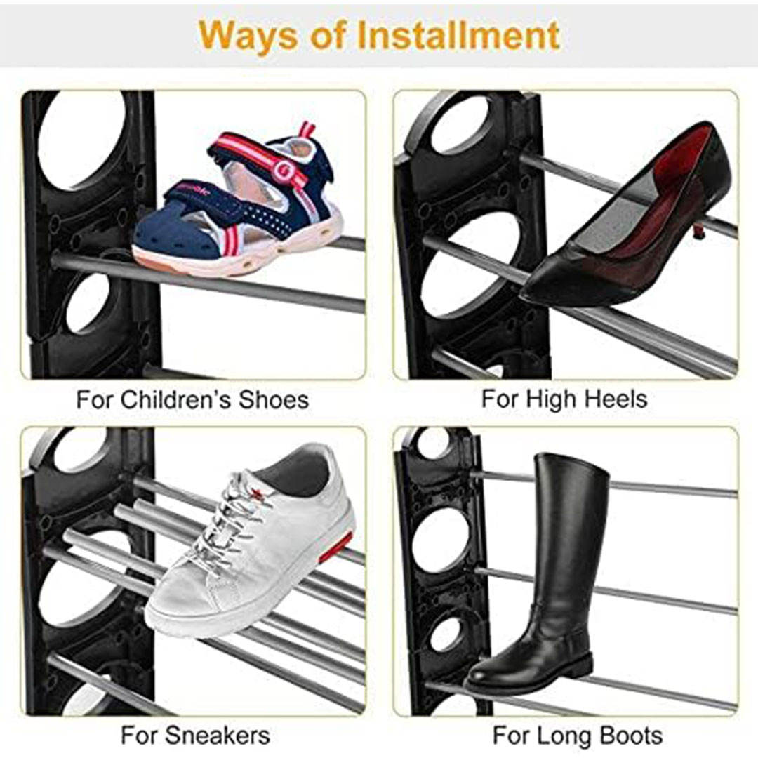 رفوف جزامة للطرقة والممرات - 4 طبقات - أسود