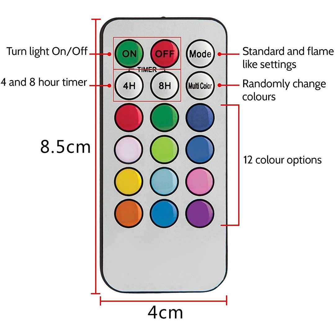 شموع LED مضيئة بدون لهب - 3 قطع - متعددة الالوان