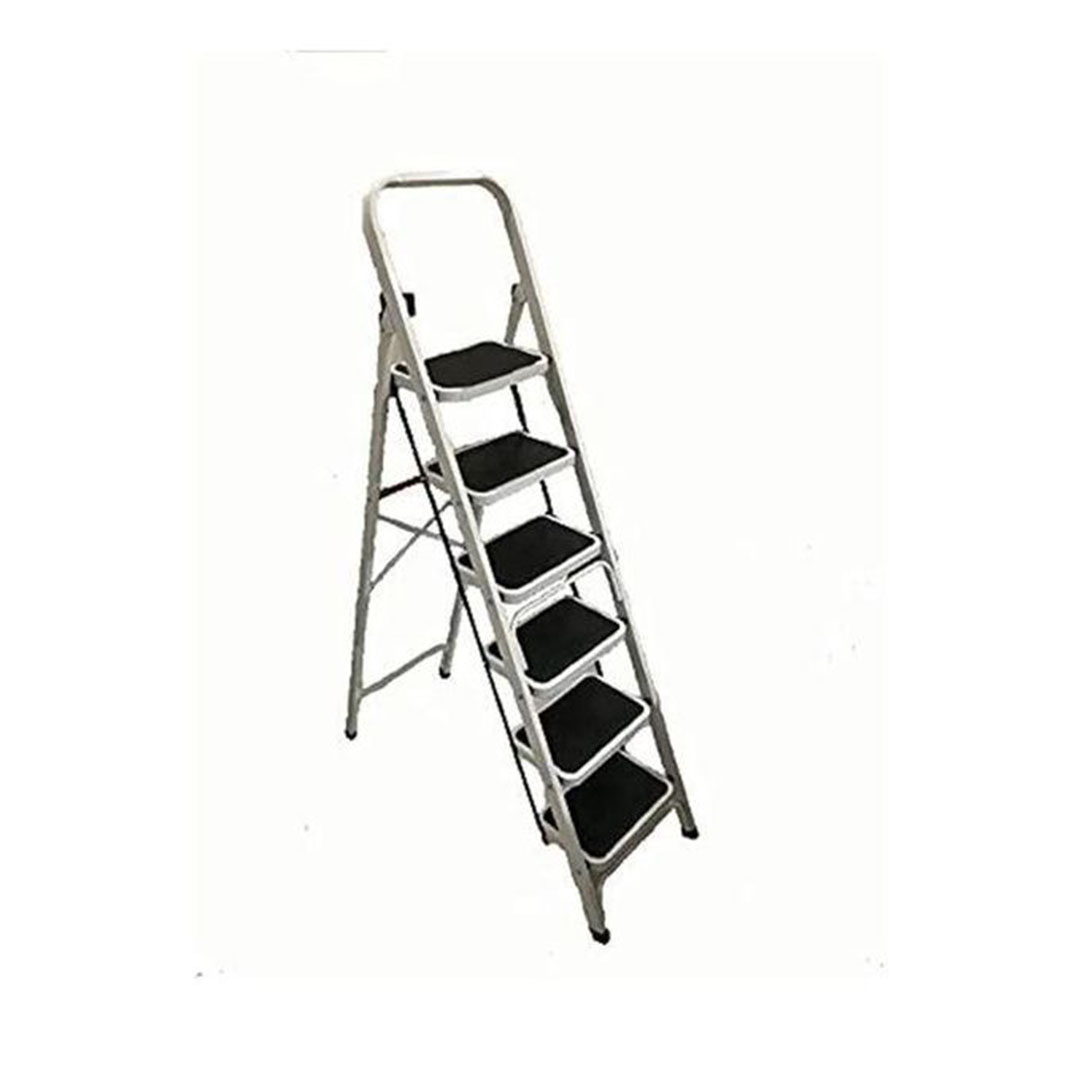 سلم حديد لوكس 6 درجات - أبيض