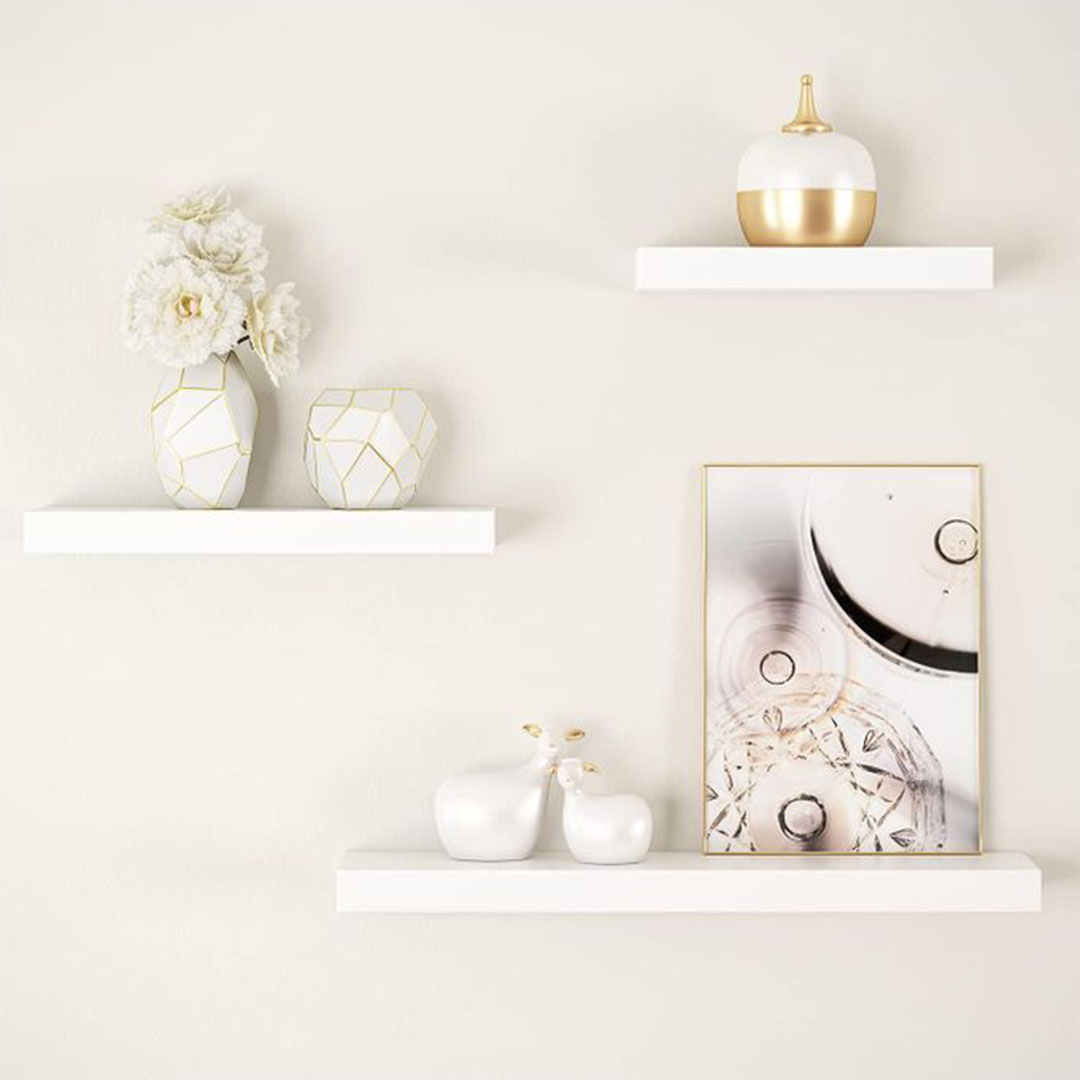 رف معلق على الحائط - أبيض - 13 سم