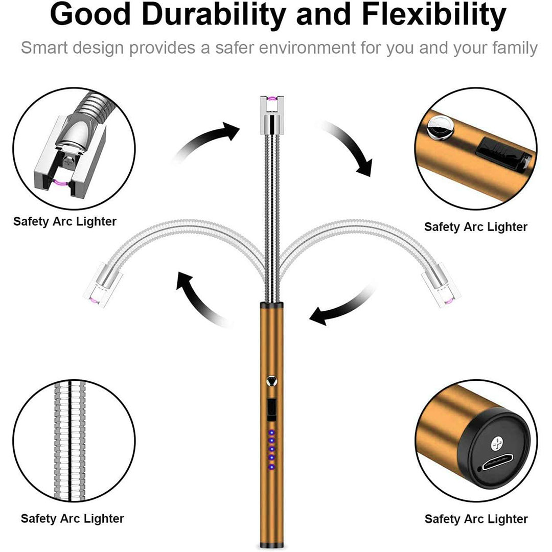 ولاعة بلازما بدون لهب - ذهبي