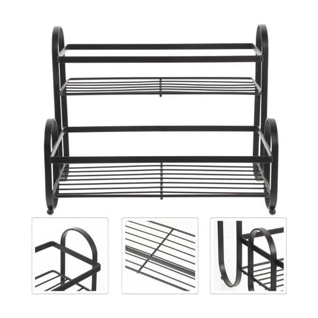 رف منظم توابل دورين معدن - أسود