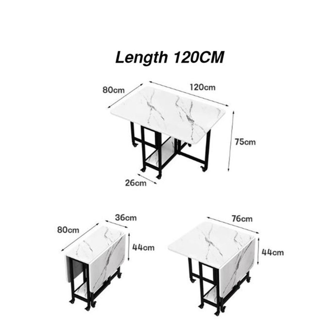 ترابيزة قابلة للطي من خشب MDF وإطار معدني - 120 سم - أسود