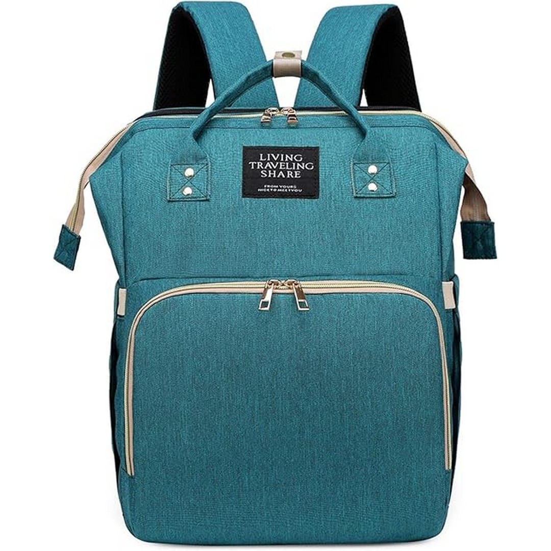 حقيبة ظهر و سرير للأطفال قابل للطي - تركواز