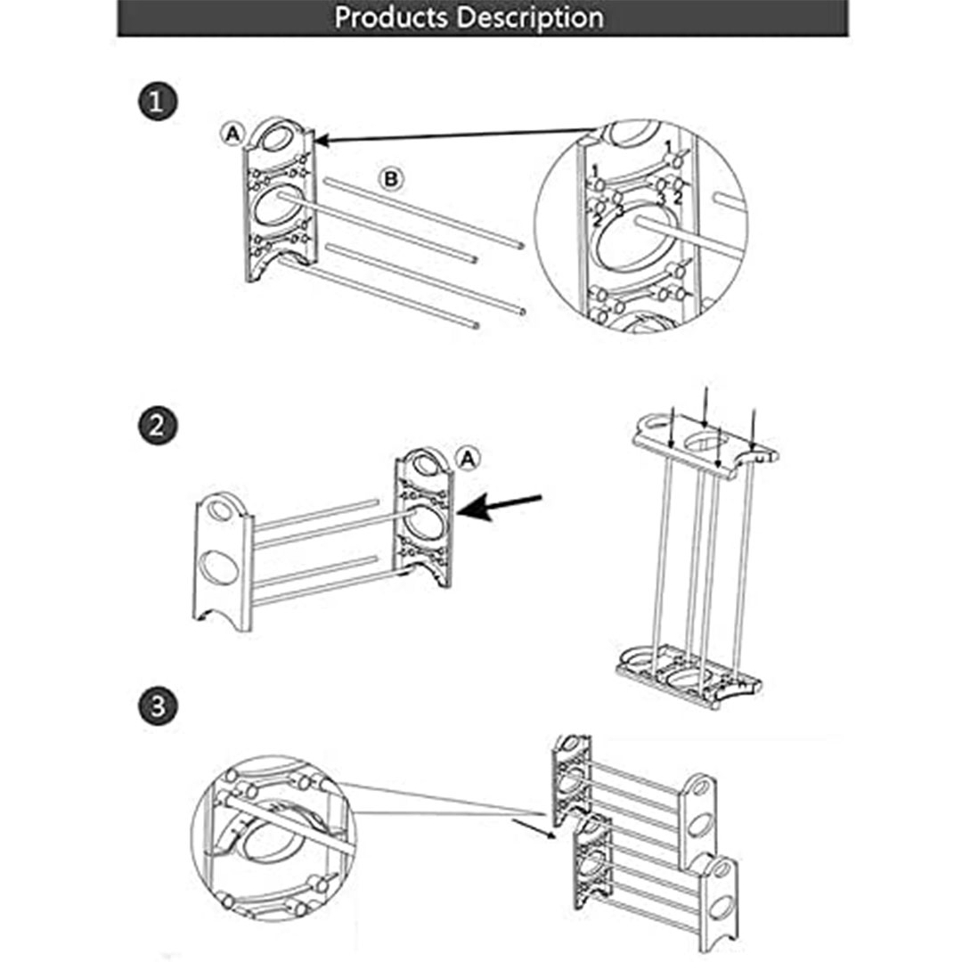رفوف جزامة للطرقة والممرات - 4 طبقات - أسود