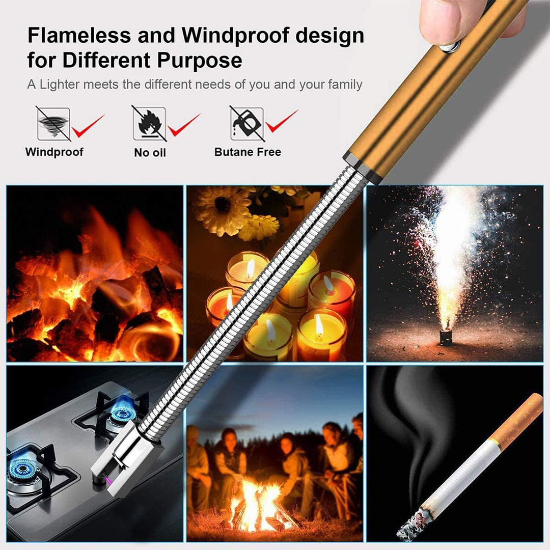 ولاعة بلازما بدون لهب - ذهبي