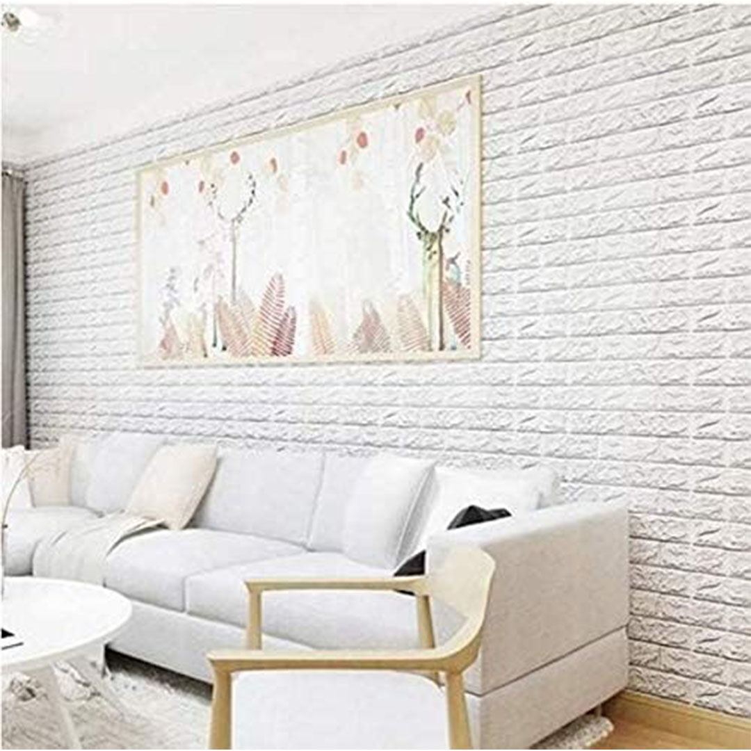 ملصق ثلاثي الابعاد للحائط - أبيض