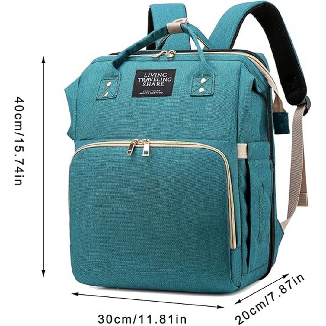 حقيبة ظهر و سرير للأطفال قابل للطي - تركواز