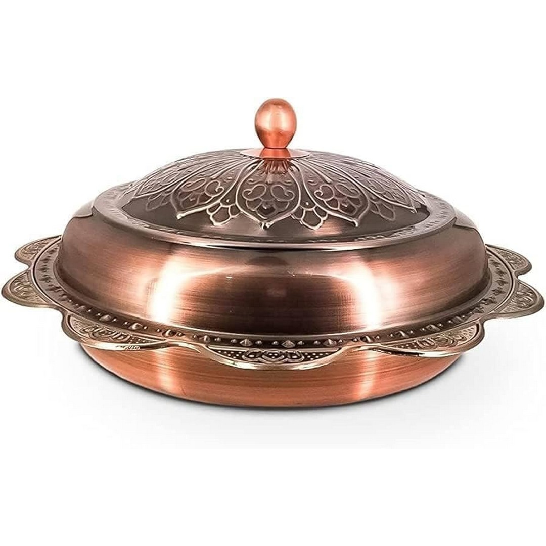صينية كبسة مزخرفة من النحاس لتقديم الطعام