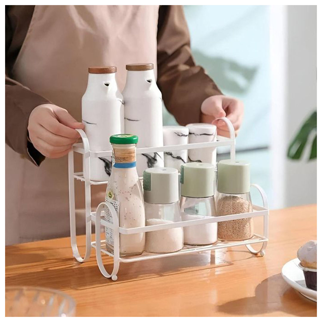 رف معدني منظم متعدد الأستخدامات - ابيض