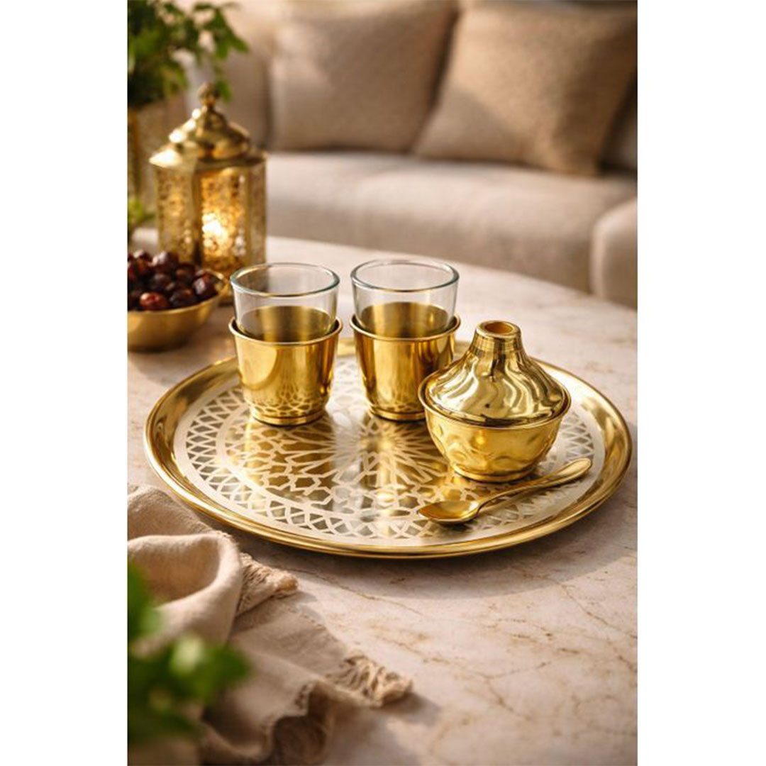 طقم شاي تركي كامل - ذهبي