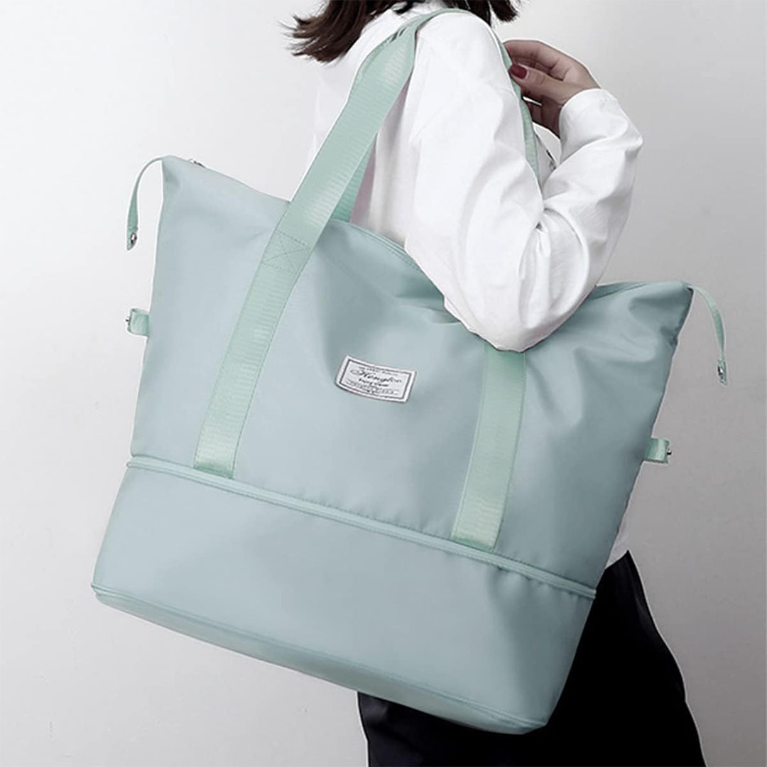 شنطة وتر بروف قابلة للتوسيع - مينت جرين