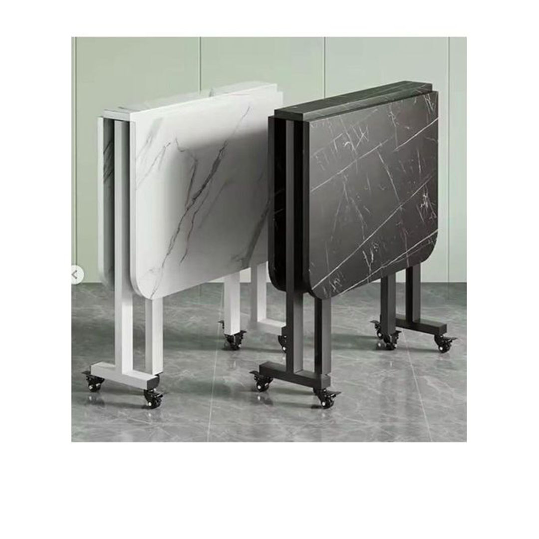 ترابيزة قابلة للطي من خشب MDF وإطار معدني - 120 سم - أسود