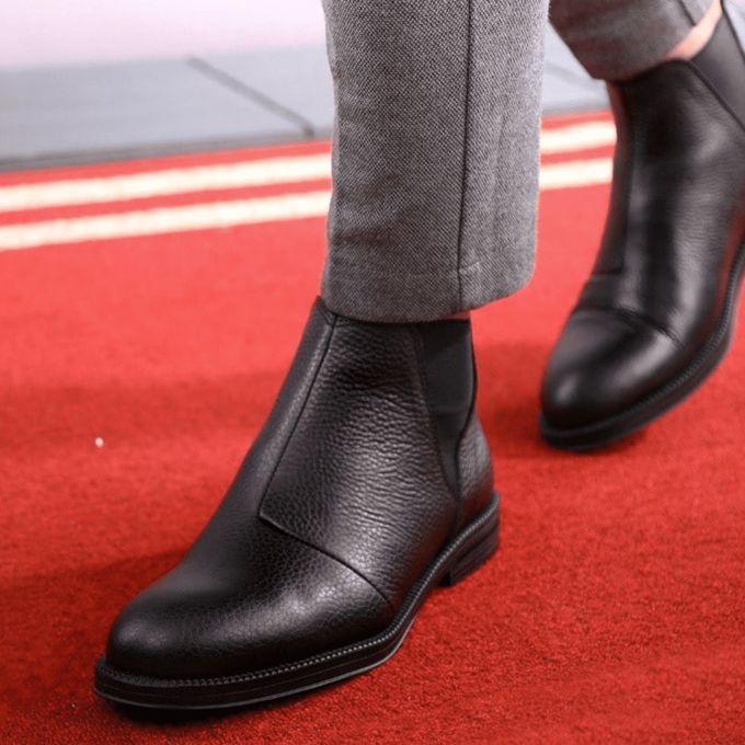 هاف بوت رجالي جلد